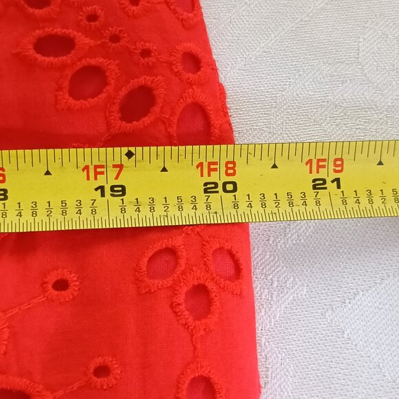 Cupcakes and Cashmere 100% Cotton Eyelet Dress One-shoulder Lined Side Zip M Red - Picture 16 of 17